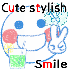 Cute Smile Refreshing Crayon Sticker