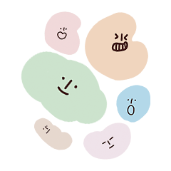various pebbles in cute pastel tones