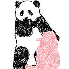 Panda drawn in crayon