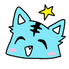 **Capricious sticker of a blue sky cat**