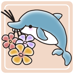 Sticker of a cute dolphin <vol.3>