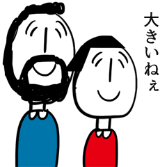 Okappa-san & Ohige-san Big sticker3