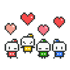 Pixel Robots Sticker
