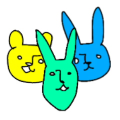 Yellow, green and Blue Bunny