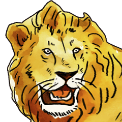 Watercolor lion sticker