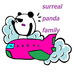 Surreal panda family