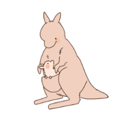 A kangaroo and her child