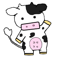 Cute sticker of cow and sheep