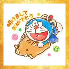 Doraemon New Year's Omikuji Stickers