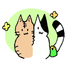 Azuki and Kiji the cat