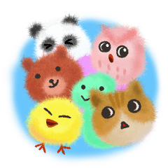 Fluffy balls (6) animals and more