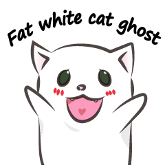 Fat white cat ghost