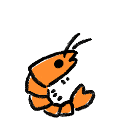 Daily animation sticker of shrimp