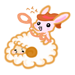 cute and sweet rabbit & sheep