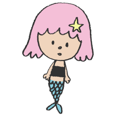 The pink star mermaid