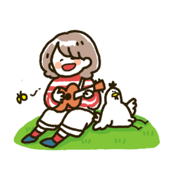 ウクレレガールとにわとり Line スタンプ Line Store ウクレレガールとにわとり Line スタンプ Line Store