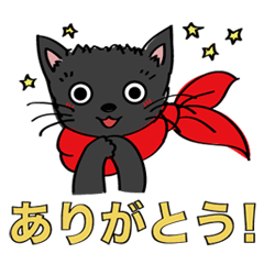 The Black Cat wearing a red scarf