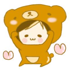 Girl of the cute bear sticker