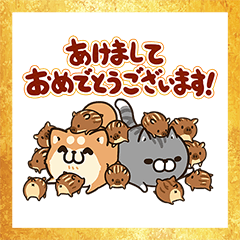 Plump dog & Plump cat Omikuji Stickers