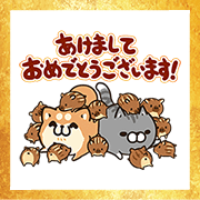 Plump dog & Plump cat Omikuji Stickers
