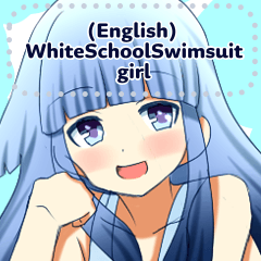 (English) White school swimsuit girl