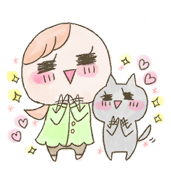 Ms.Homeko and cat Sticker