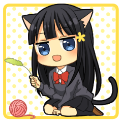 Black cat girl sticker