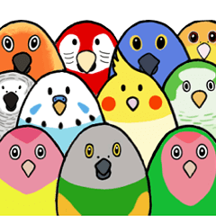 Cute egg-shaped birds