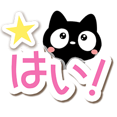 Very cute black cat. (Big words style)