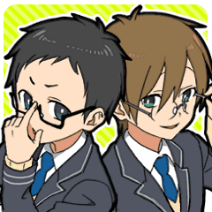 Glasses Two Boys Line Stickers Line Store