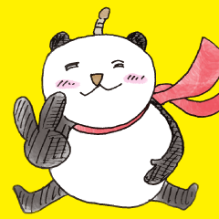 Smiling panda samurai