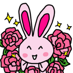 Pink rabbit Sticker!!