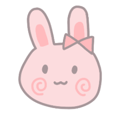 cute pink ribbon rabbit