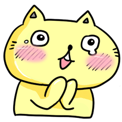 Polite yellow cat
