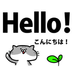英語と日本語のでか文字猫 サバトラ白ver Line スタンプ Line Store 英語と日本語のでか文字猫 サバトラ白ver Line スタンプ Line Store