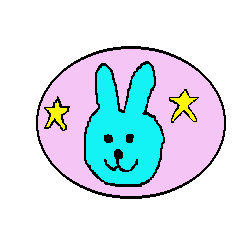Simple Blue Rabbit Sticker