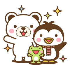 Penguin & Polar Bear, Frog Sticker