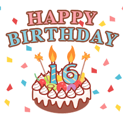 動く 1歳 16歳の専用ケーキで誕生祝い Line スタンプ Line Store 動く 1歳 16歳の専用ケーキで誕生祝い Line スタンプ Line Store