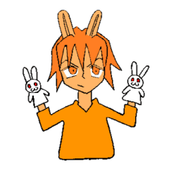 boy with rabbit ears