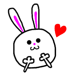 白いうさぎの可愛いスタンプ Line スタンプ Line Store