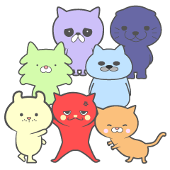 Rainbow-colored cats