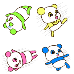 colorful panda Stickers English ver2