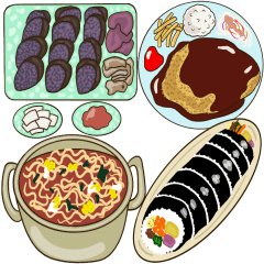 delicious food stickers