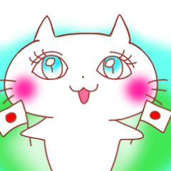 Pretty white mochi cat sticker