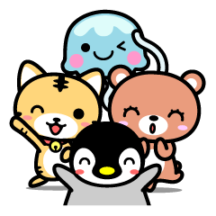 4 kinds of cute animal sticker