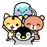4 kinds of cute animal sticker
