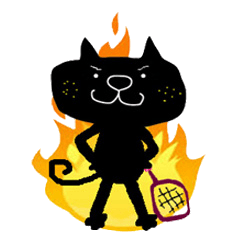 黒猫のクロスケ（テニス・試合用）