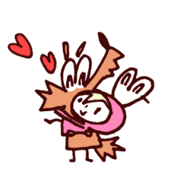 Pink Frog love Silly Wolf 'RBBR'