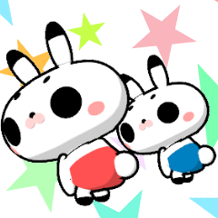 Cute move Twins Rabbit animation sticker