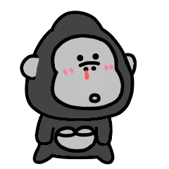 A surrealistic gorilla love sticker.